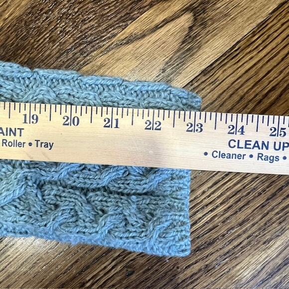 Kilronan Knitwear Merino Wool Cable knit Sweater Women's L Blue Full Zip Ireland - Picture 7 of 7